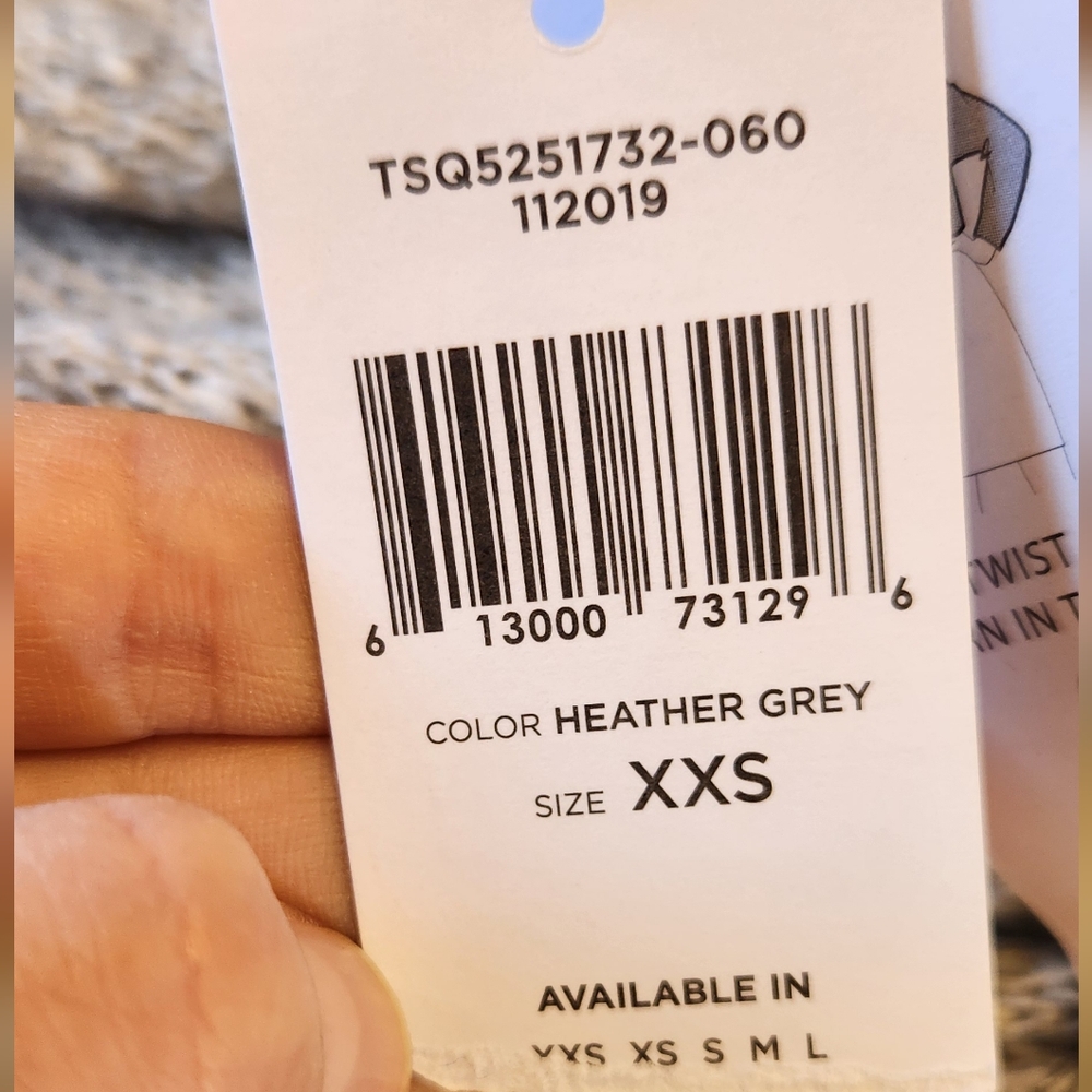 NWT BCBGeneration Twist Tie Cropped Sweater Heather Grey Size XXS - Picture 11 of 13